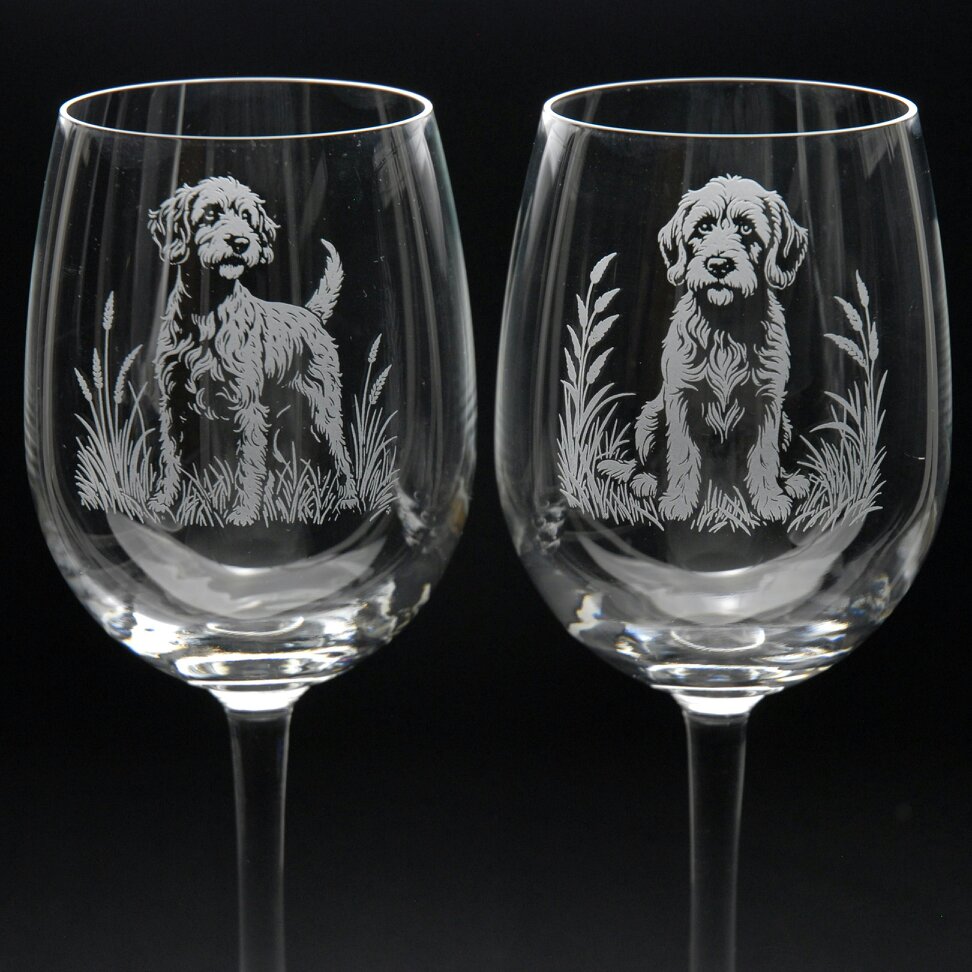 Glyptic Glass Art Cockapoo Dog Crystal Wine Glass - | Rackhams