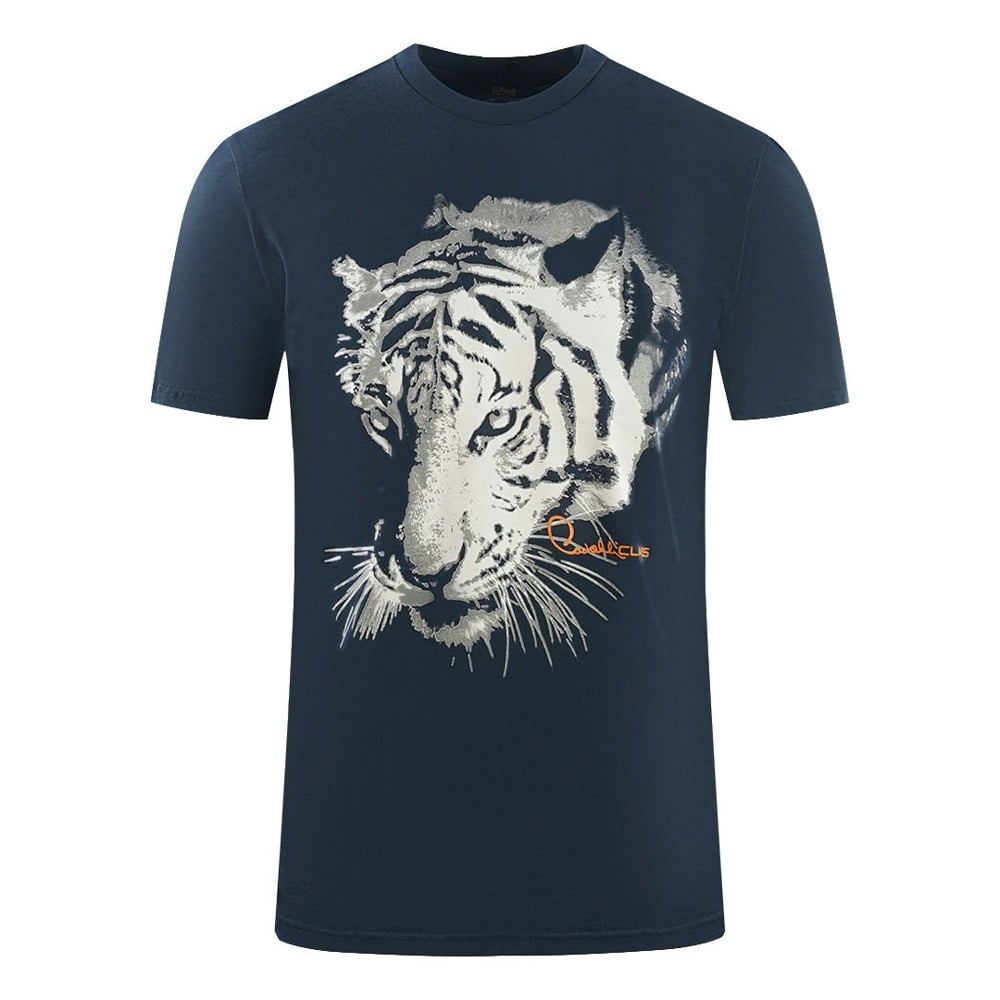 Cavalli Class Printed Logo T-Shirt - Navy Blue