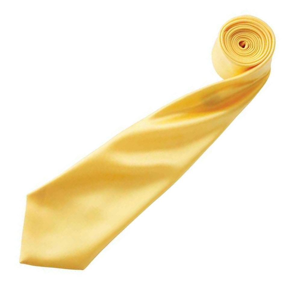 Premier Mens Plain Satin Tie (Narrow Blade) - Sunflower