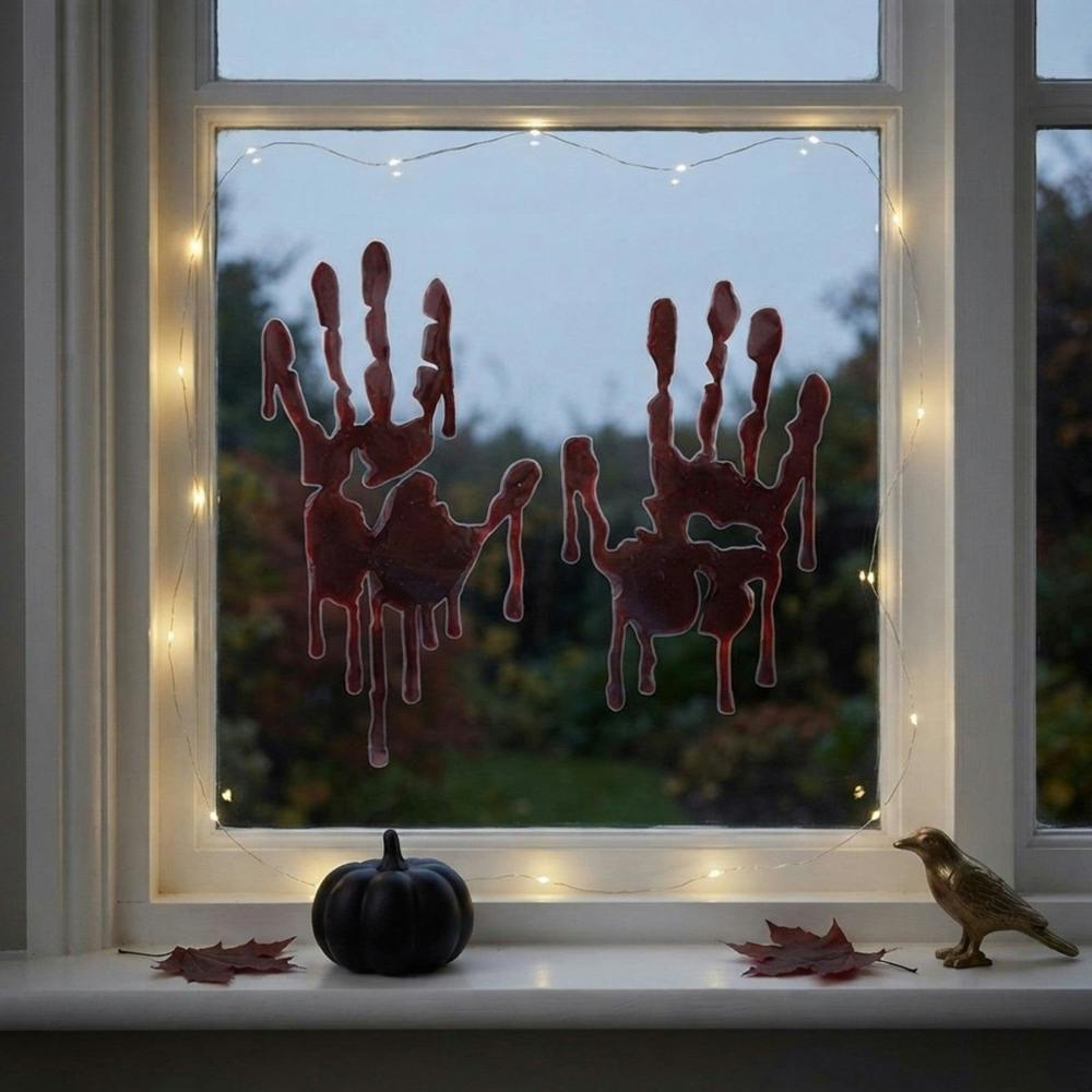 Garden Greatness Spooky Blood Handprint Gel Window Stickers