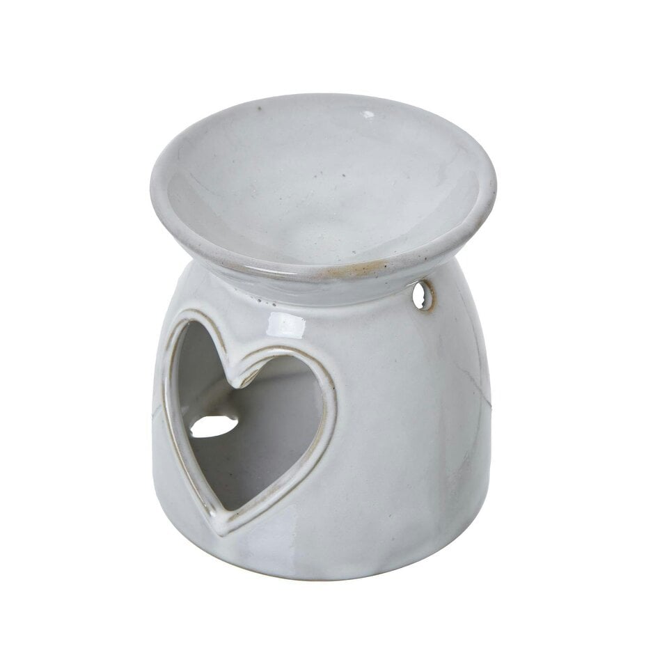 Hill Interiors Ceramic Heart Cut-Out Tealight Holder - White - White - 11cm x 10cm x 10cm - 100% Mixed