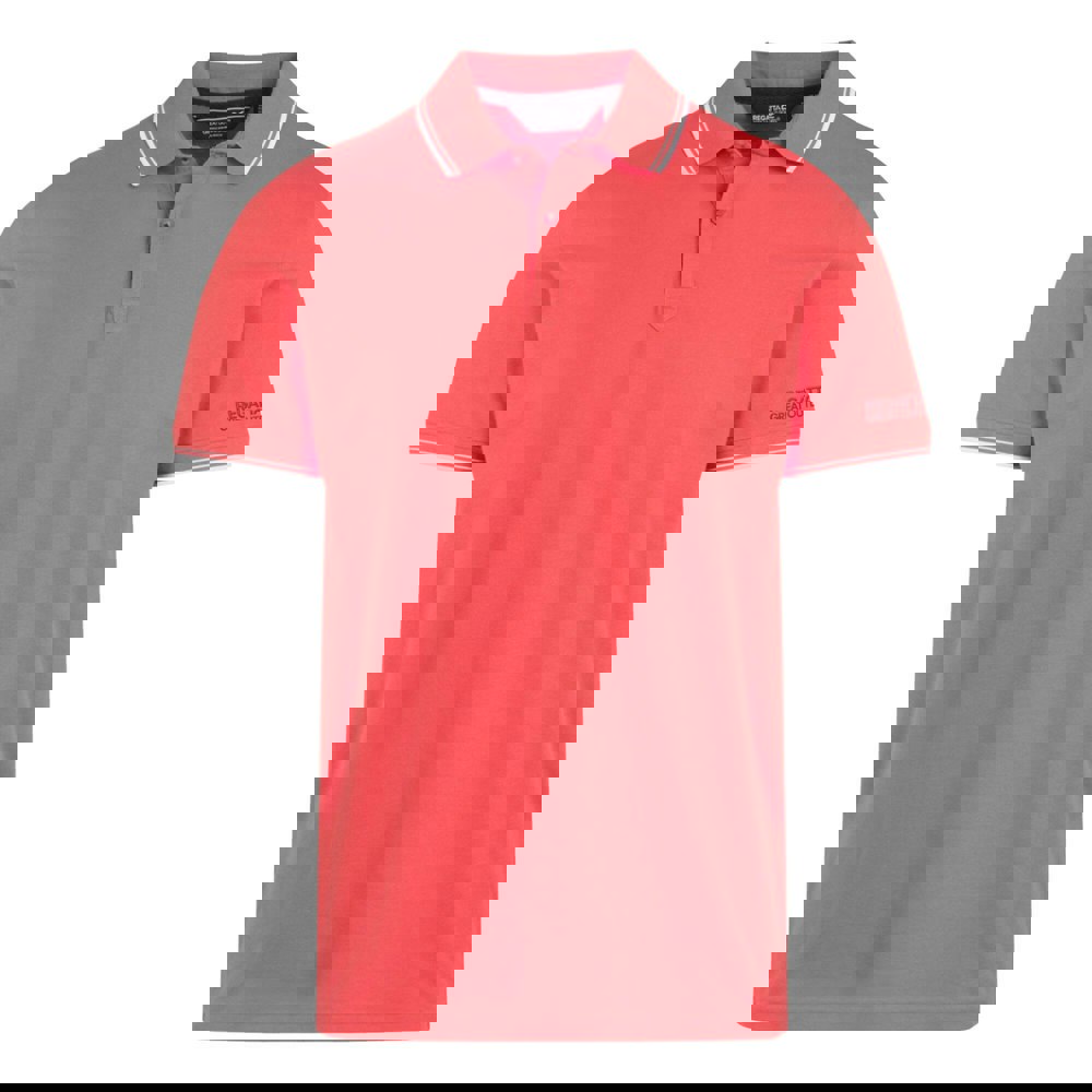 Regatta Mens Tadeo Polo Shirt - Red Sky/White