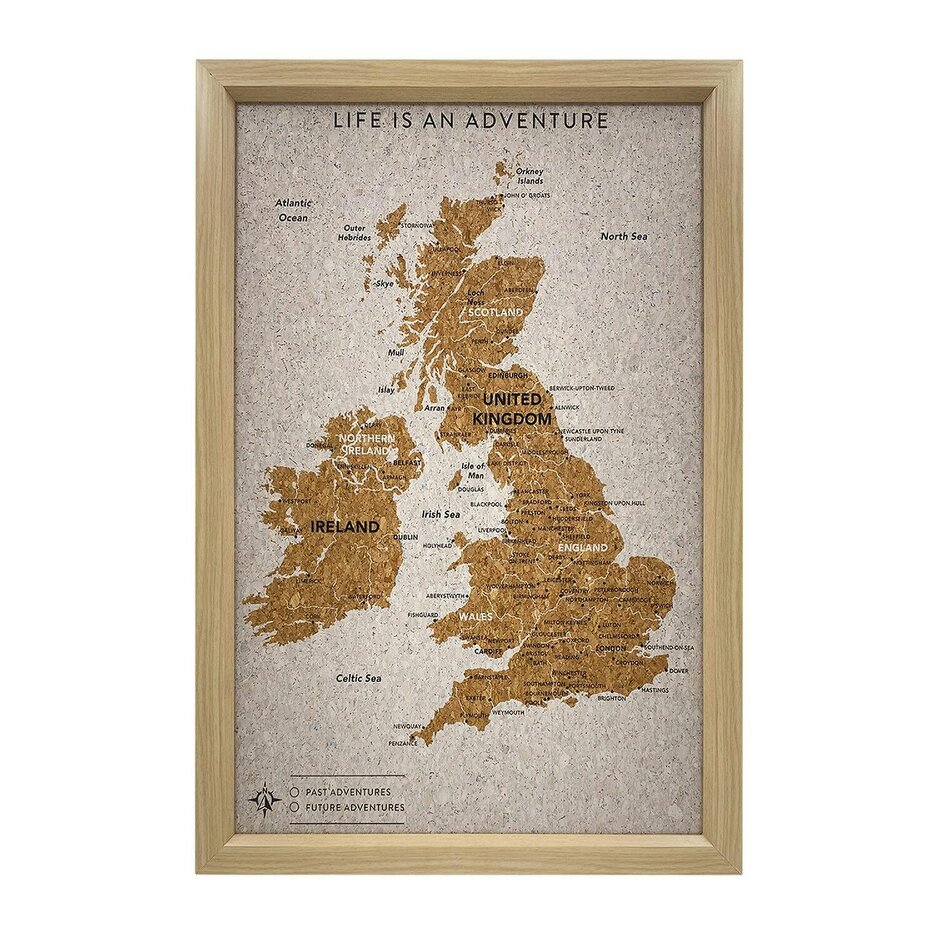Scotts of Stow Cork Travel Map with Pins United Kingdom