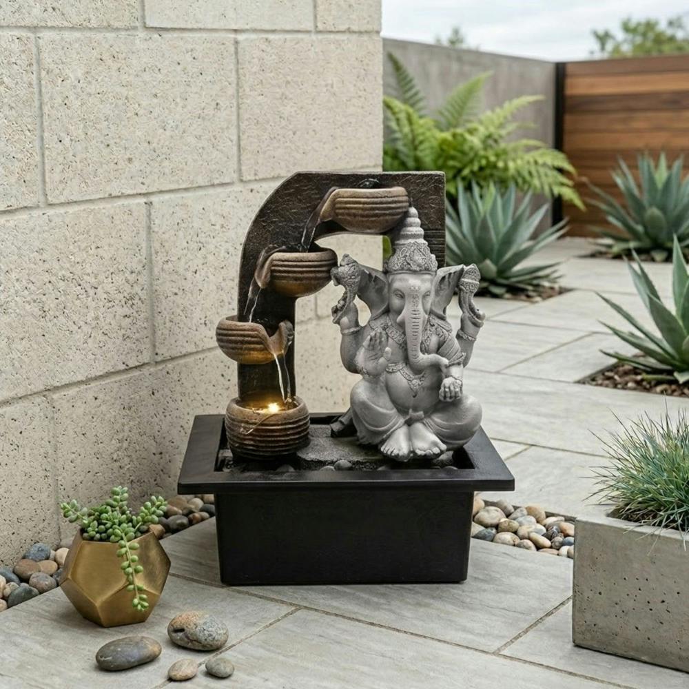 Garden Greatness Ganesh Elephant LED Water Feature