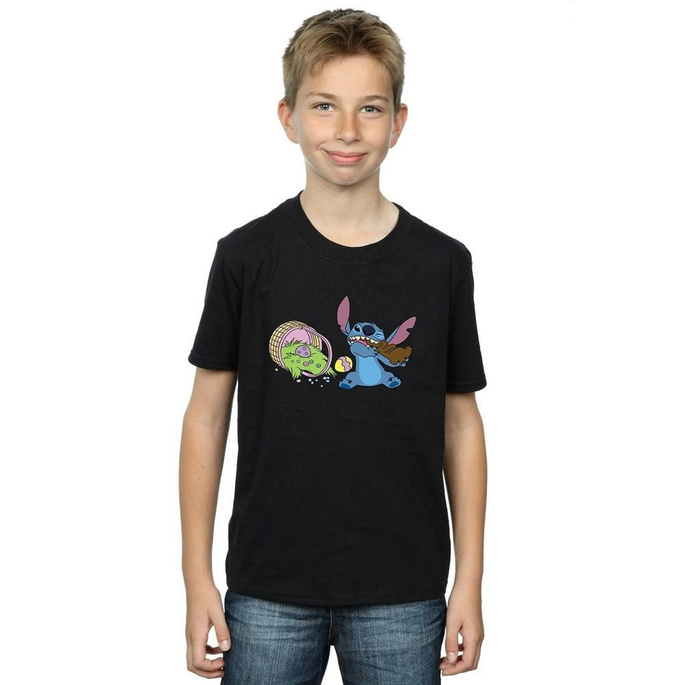 Disney Boys Lilo And Stitch Stitch Easter Eggs T-Shirt - Black