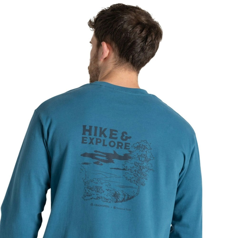 Craghoppers Mens National Trust Limestone Long-Sleeved T-Shirt - Brisk Blue