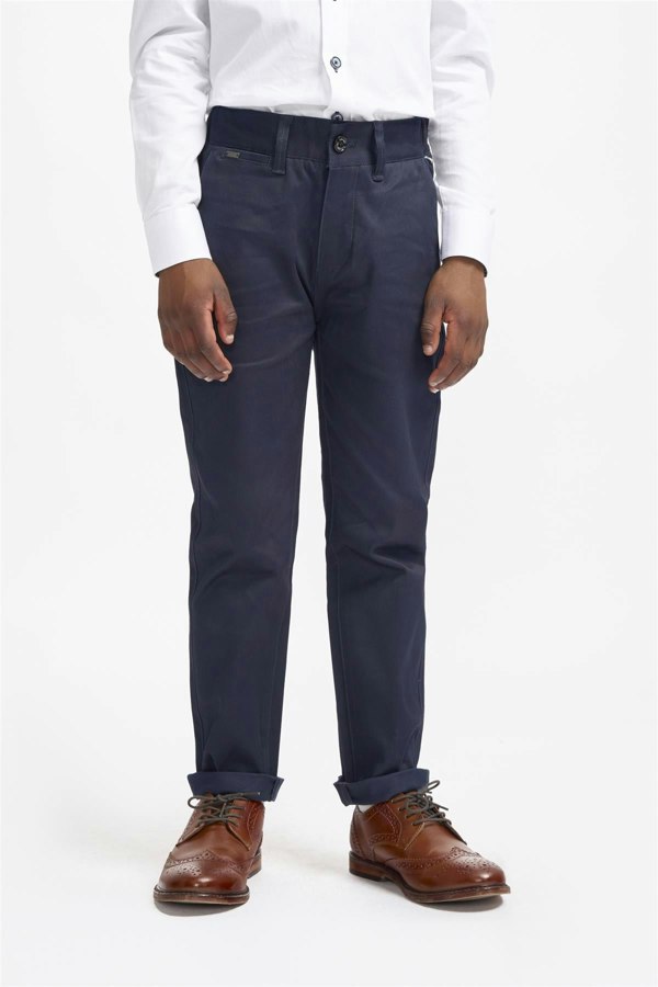 Boys Dakota Navy Chino Front