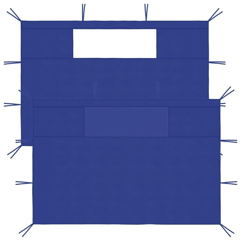 Berkfield Gazebo Sidewalls with Windows 2 pcs Blue