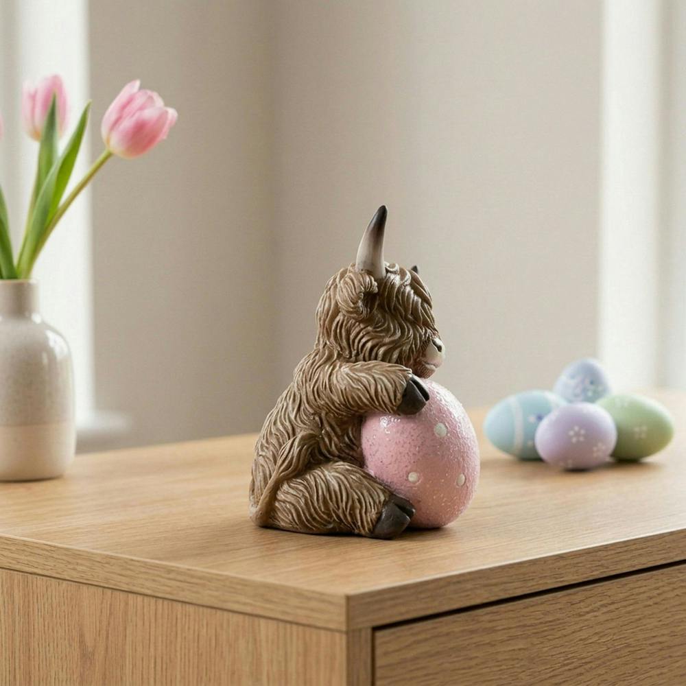 Garden Greatness Highland Cow Easter Egg Ornament