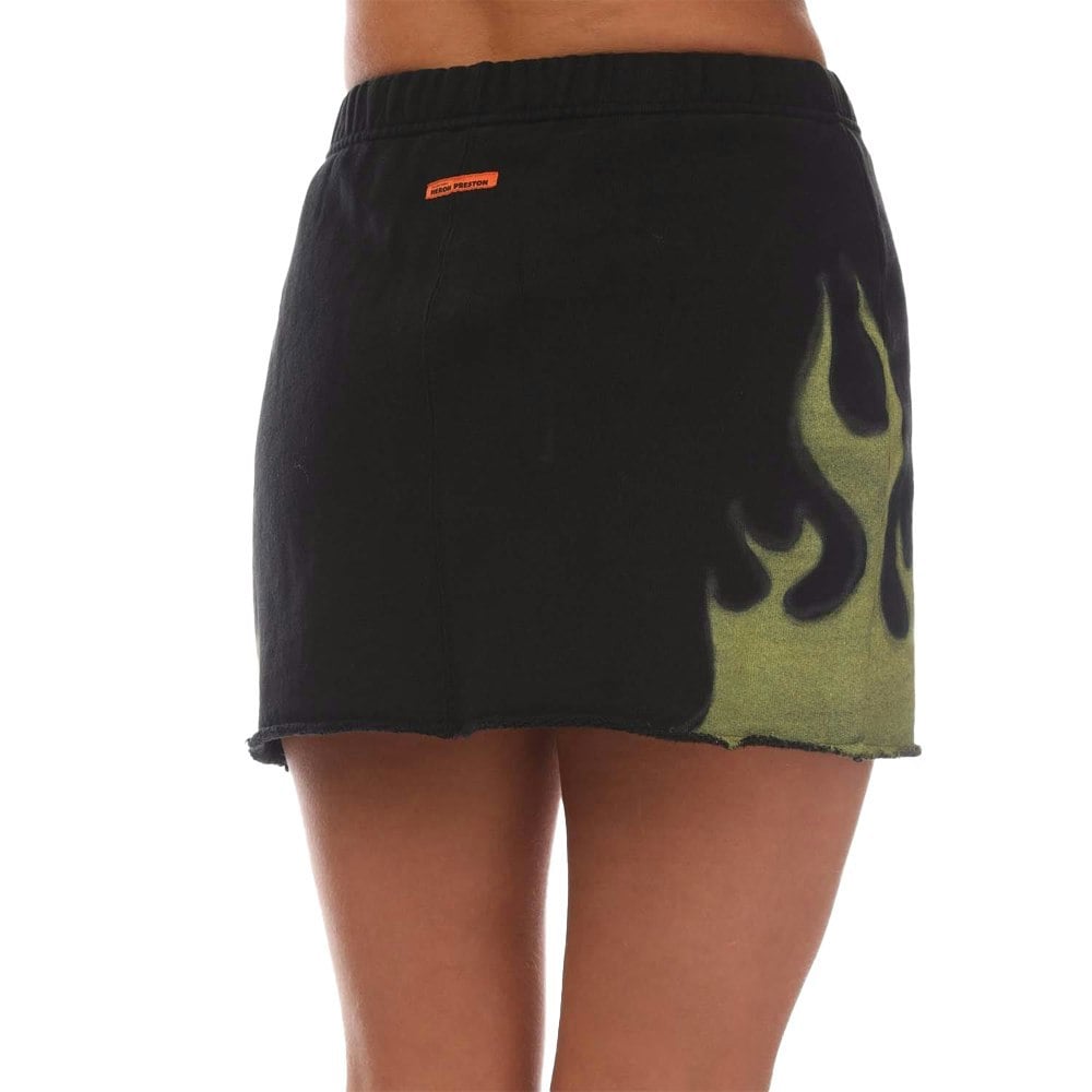 Heron Preston Womens/Ladies Law Flames Skirt - Black/Yellow