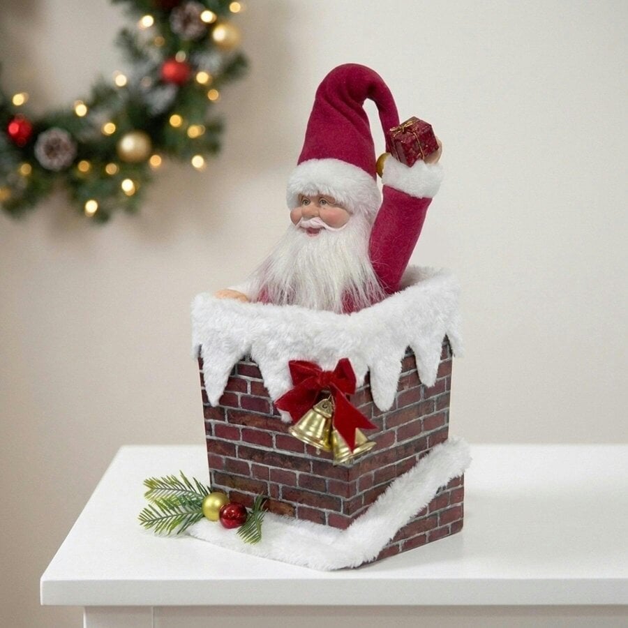 Garden Greatness Animated Santa in Chimney Christmas Decoration