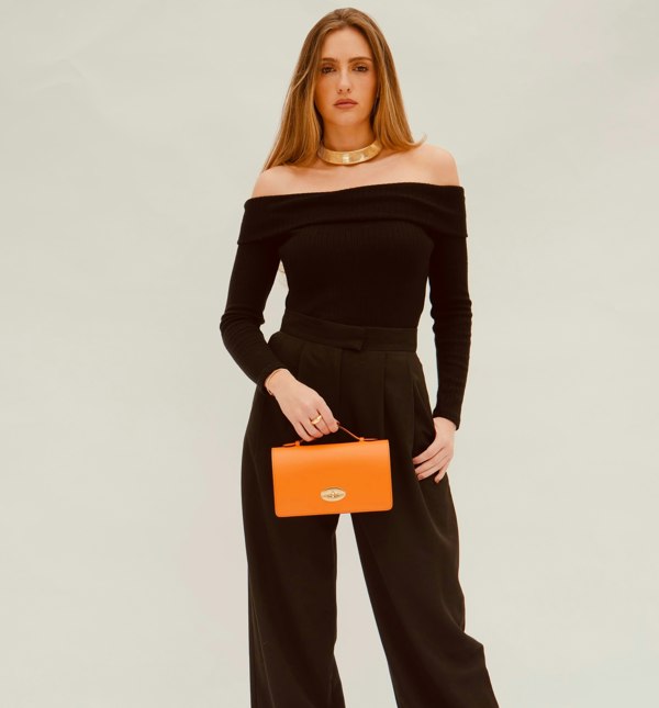 Apatchy London The Amelia Orange Leather Bag