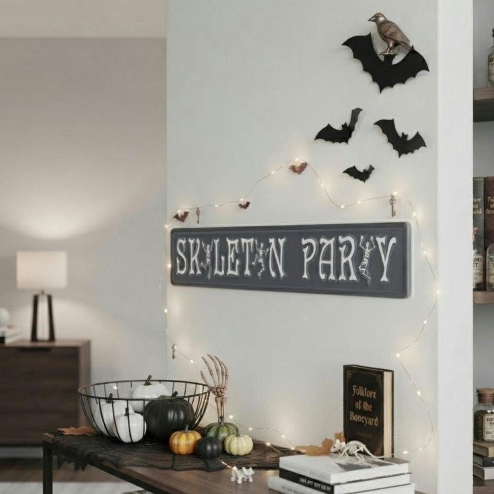 Garden Greatness Spooky Metal Skeleton Party Sign