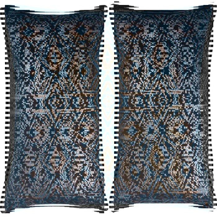 Paoletti Tayanna Velvet Metallic Cushion Cover - Navy