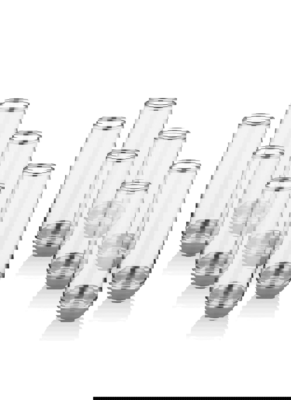 Rozi Glam Collection Silver Highball Glasses (Set of 6)