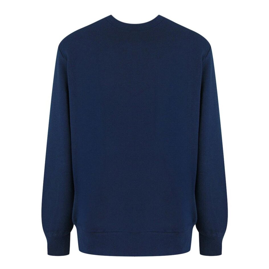 Lyle & Scott Diagonal Weave French Terry Crewneck Navy Blue