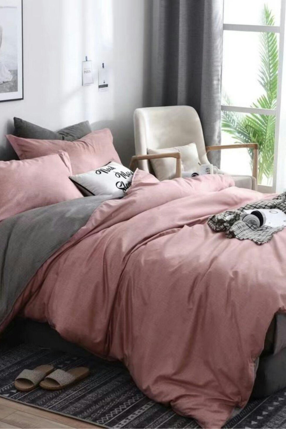 Ezysleep Reversible Pink Printed Duvet Set
