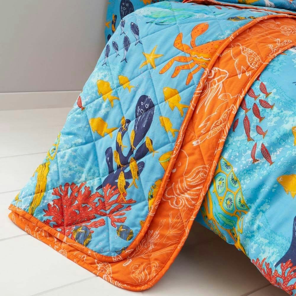 Ocean Friends Quilted Throw Throw - Happy Linen Company