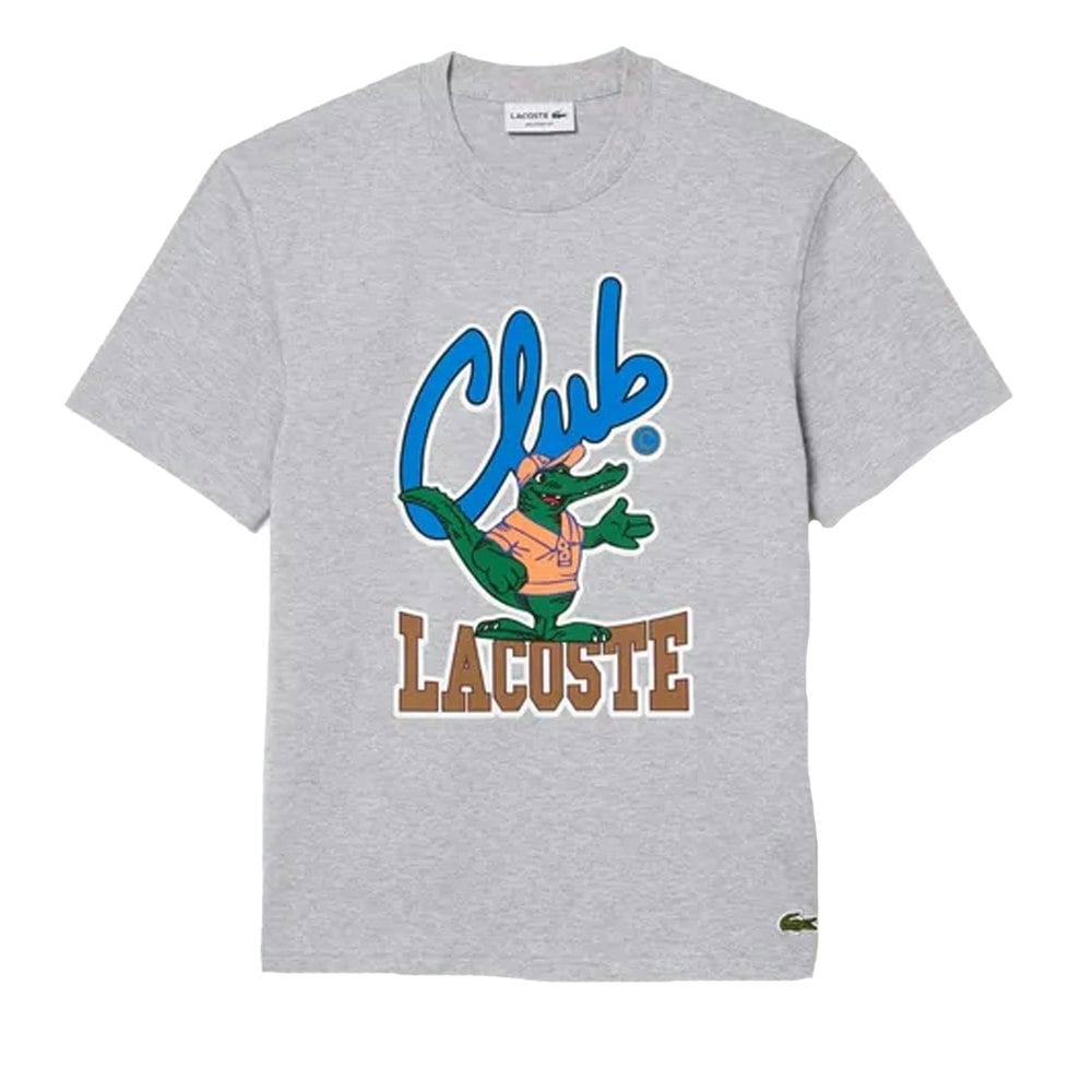 Lacoste Mens Signature Relaxed Fit T-Shirt - Grey