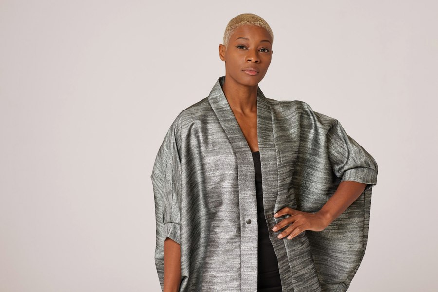 Lioness by TF Sand Storm Midi Kimono Jacket - Silver