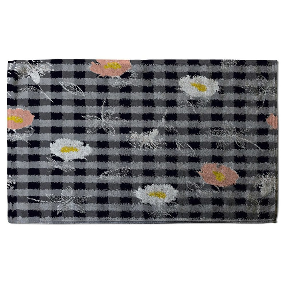 Benjamin Tate Design blooming hand drawn orange and white flowers (Bath Towel)