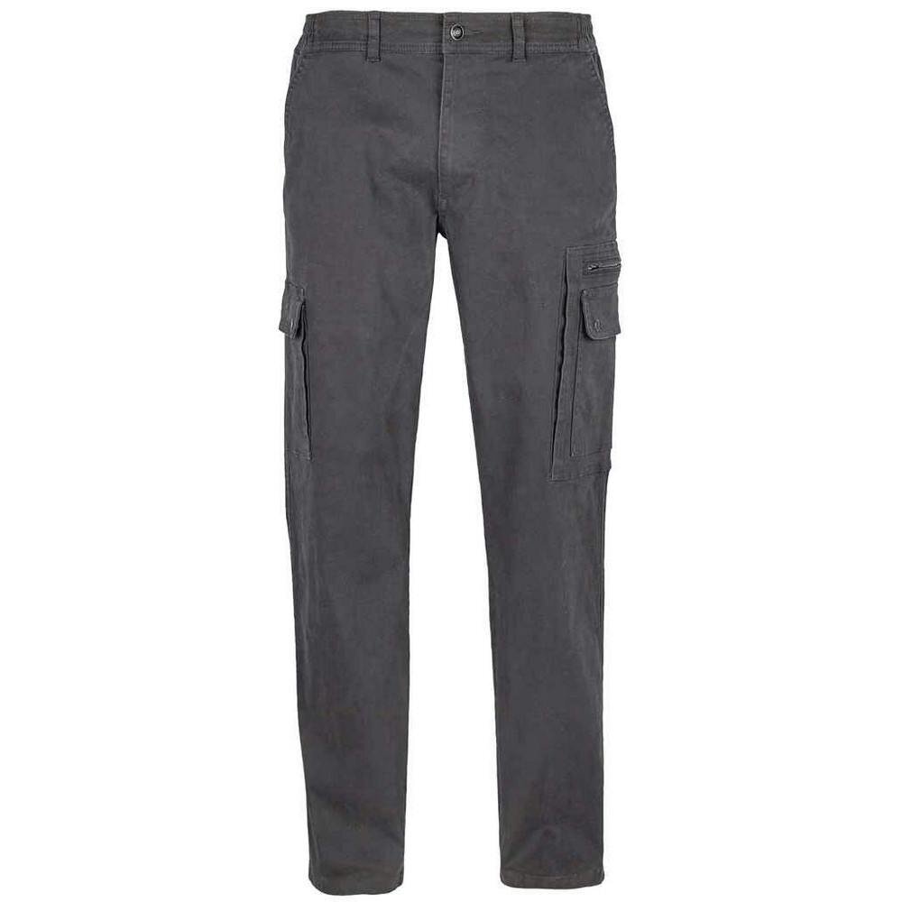 SOLS Mens Docker Stretch Cargo Trousers - Dark Grey - Dark Grey - 98% Cotton Twill/2% Elastane