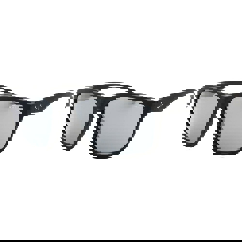 Armani Exchange Light Grey Mirrored Lens Black Sunglasses One Size