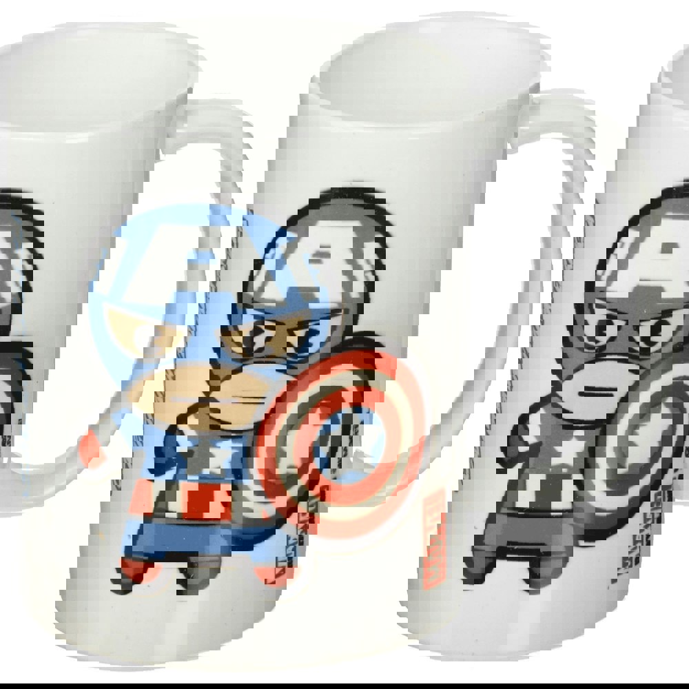 Marvel Kawaii Captain America Mug - White/Blue/Red