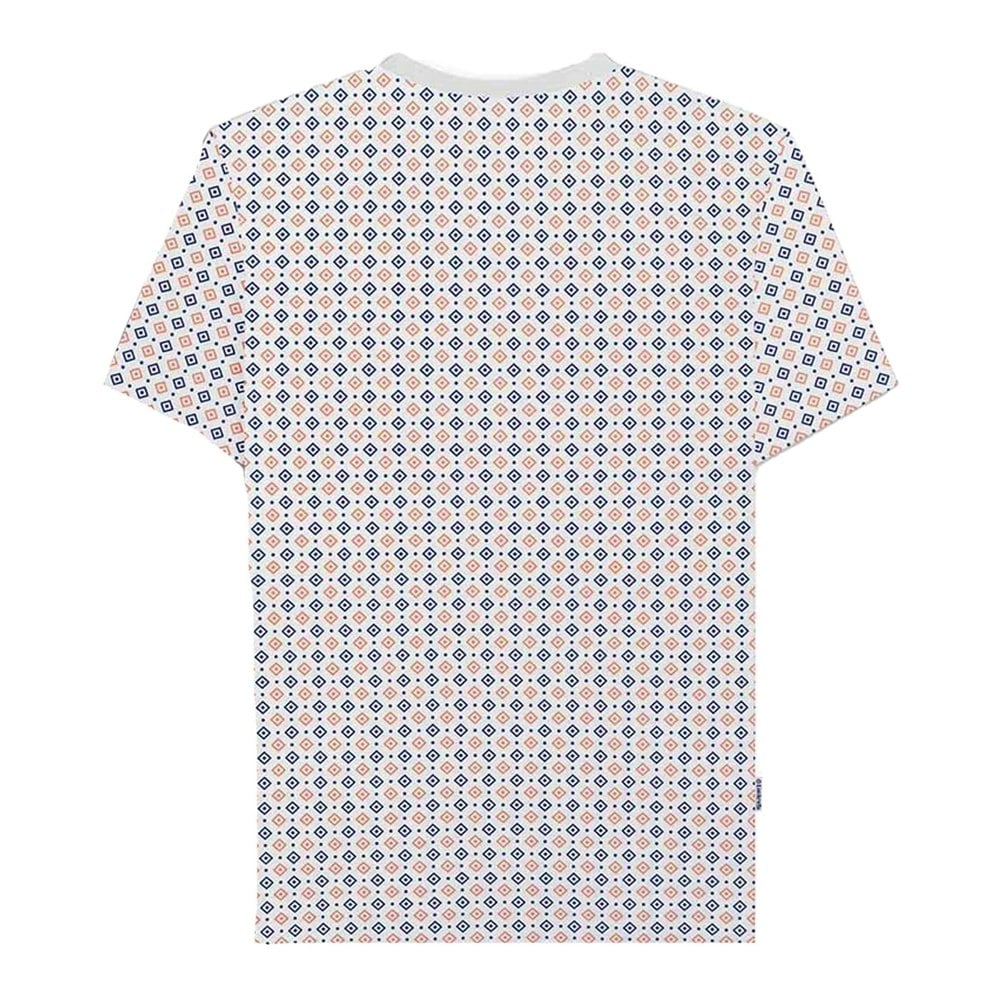 Lambretta Mens SS24 Geometric All-Over Print T-Shirt - White