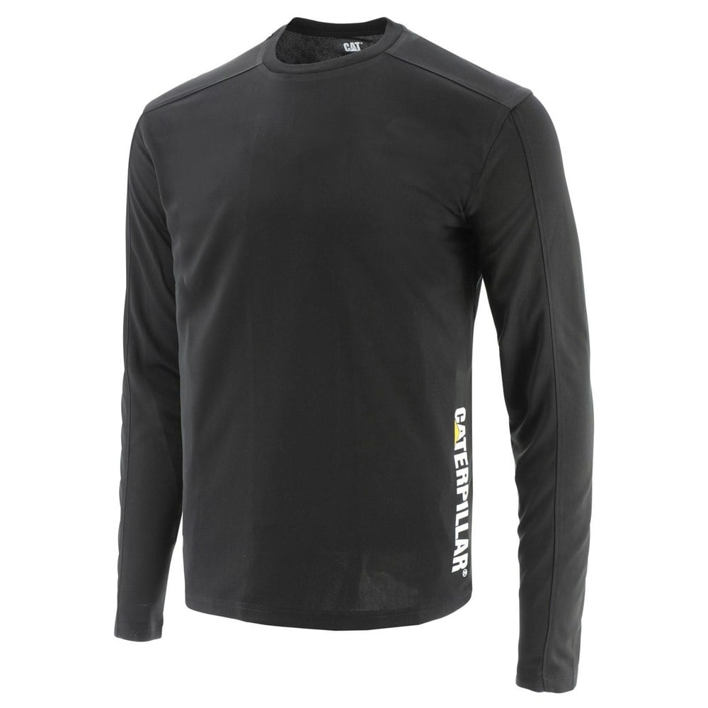 Caterpillar Unisex Adult Coolmax Long-Sleeved T-Shirt - Black