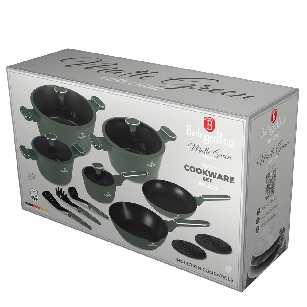 Berlinger Haus 15 pcs cookware set Berlinger Haus BH8208 Matte Green