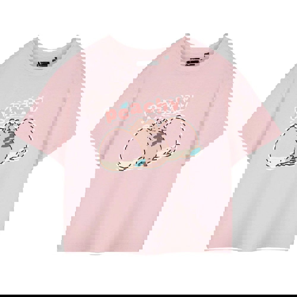 Pusheen Womens/Ladies Peachy Short-Sleeved Crop T-Shirt - Pink Peach