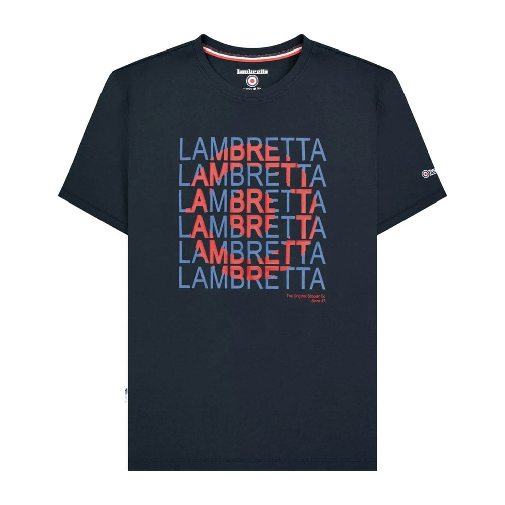 Lambretta Mens Heritage SS25 Target T-Shirt - Navy