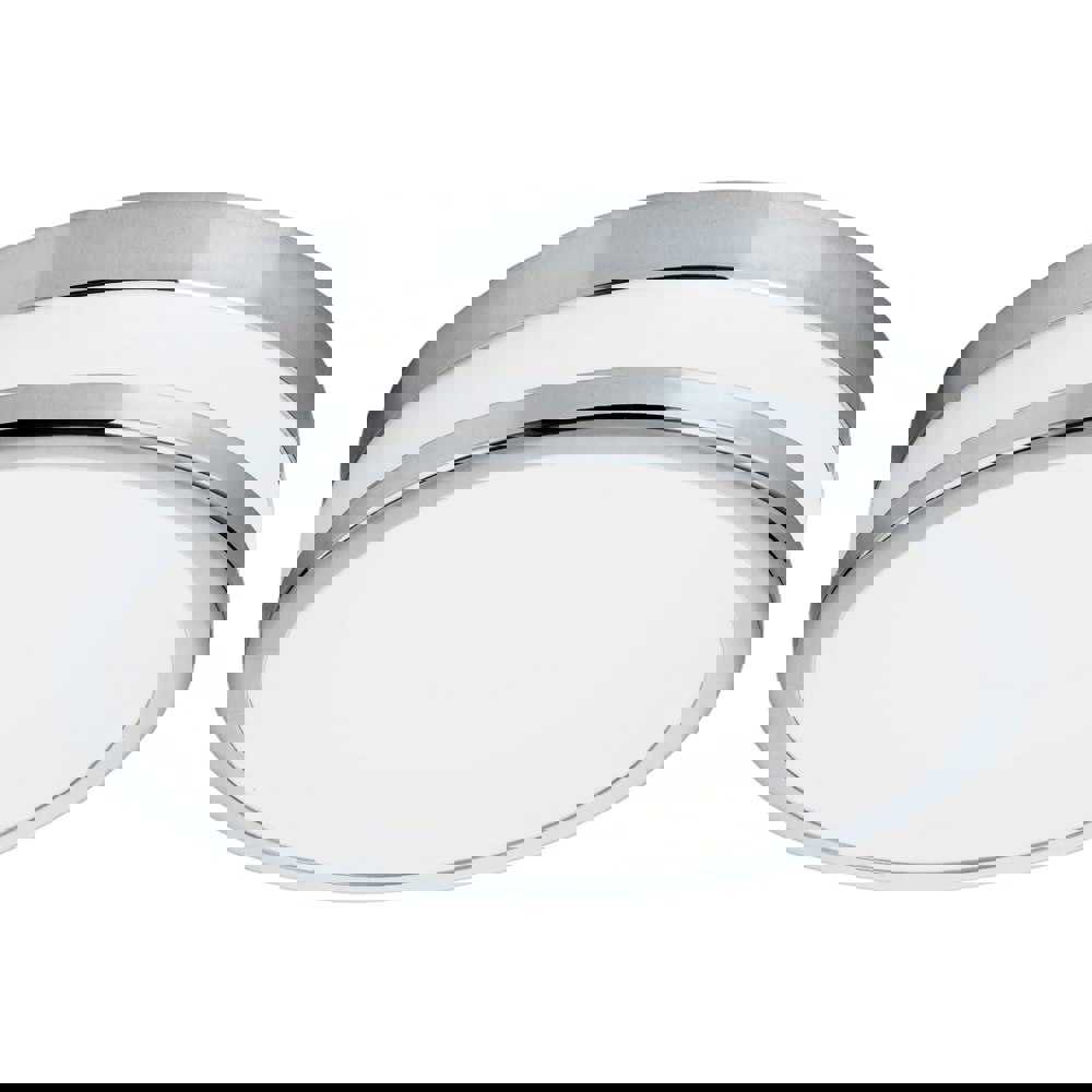 Wall Flush Ceiling Light Chrome White Painted Satin Glass Shade Bulb LED 11W Loops