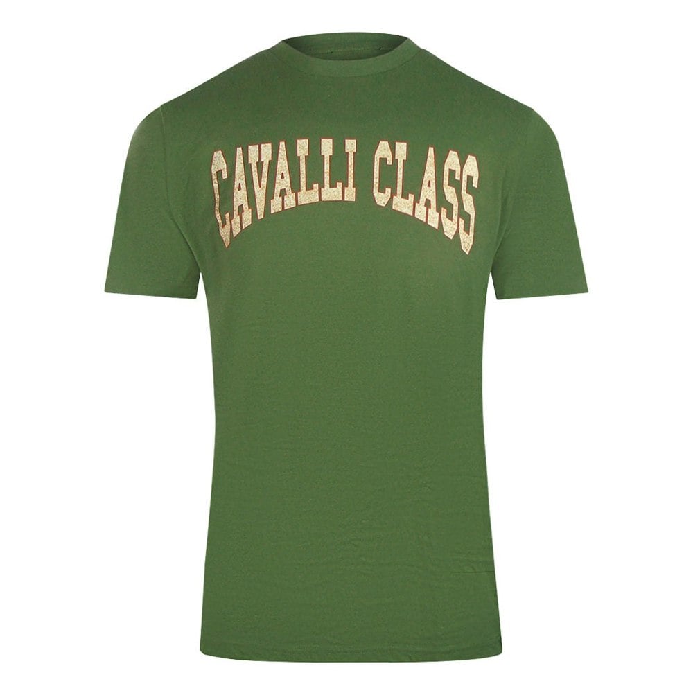 Cavalli Class Txt61A Jd060 04050 Military Green T-Shirt Mens M