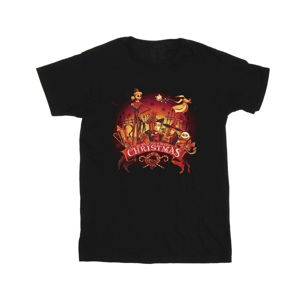 Disney Mens The Nightmare Before Christmas Scary Christmas T-Shirt - Black
