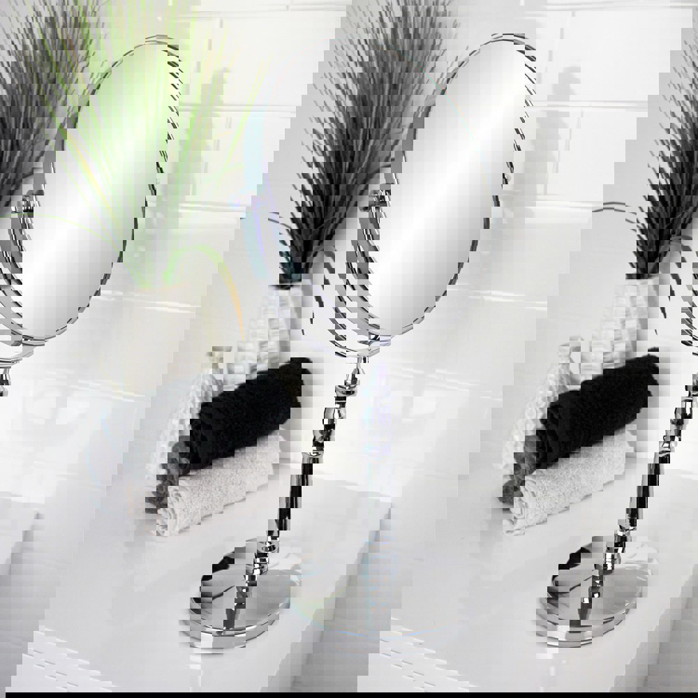 Showerdrape Rho 5x Magnifying Chrome Makeup Vanity Mirror