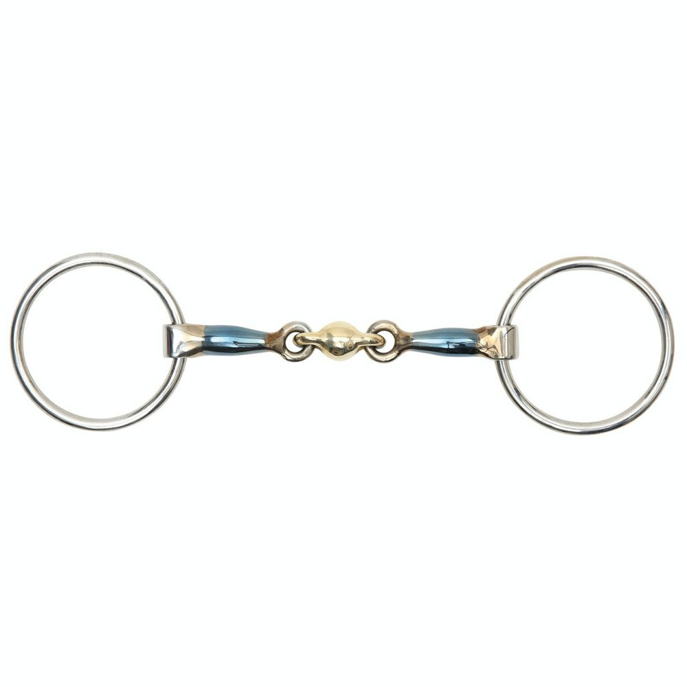 Shires Sweet Iron Lozenge Horse Loose Ring Snaffle Bit - Blue