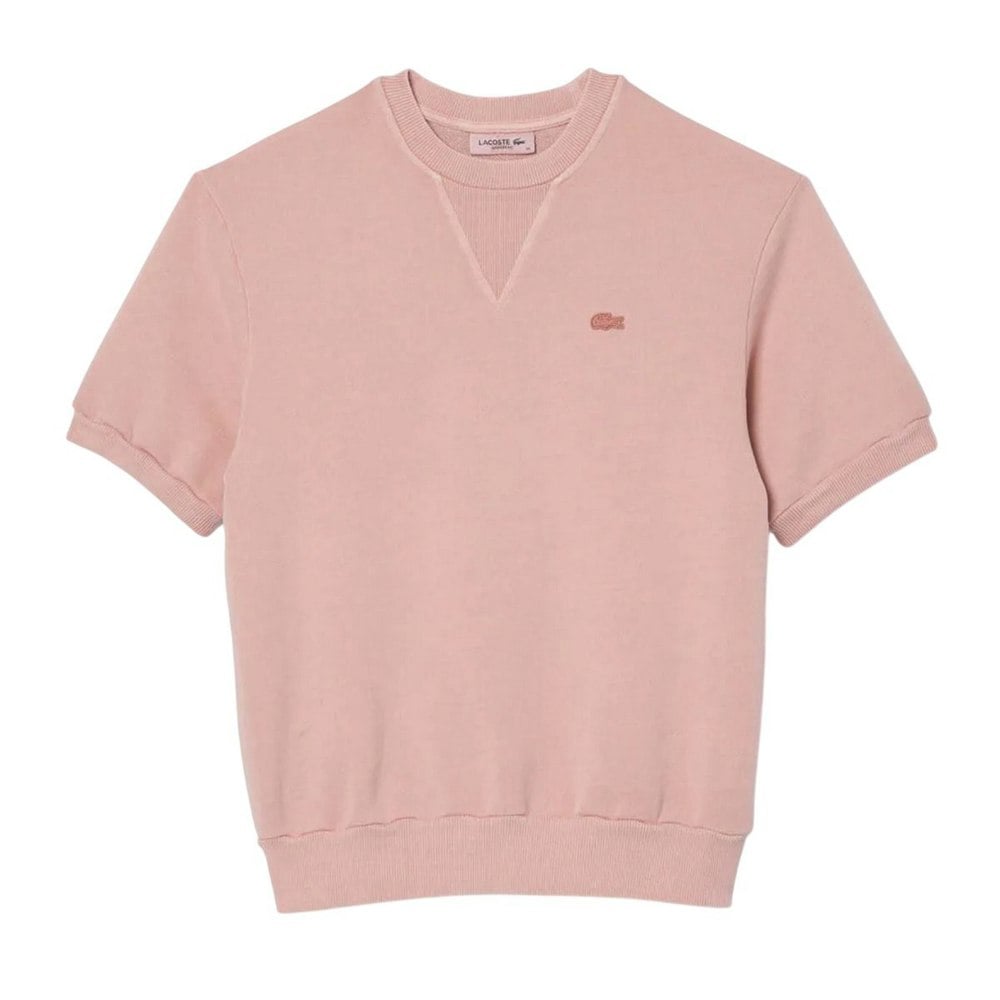Lacoste Womens/Ladies Fleece Natural Dyed T-Shirt - Pink