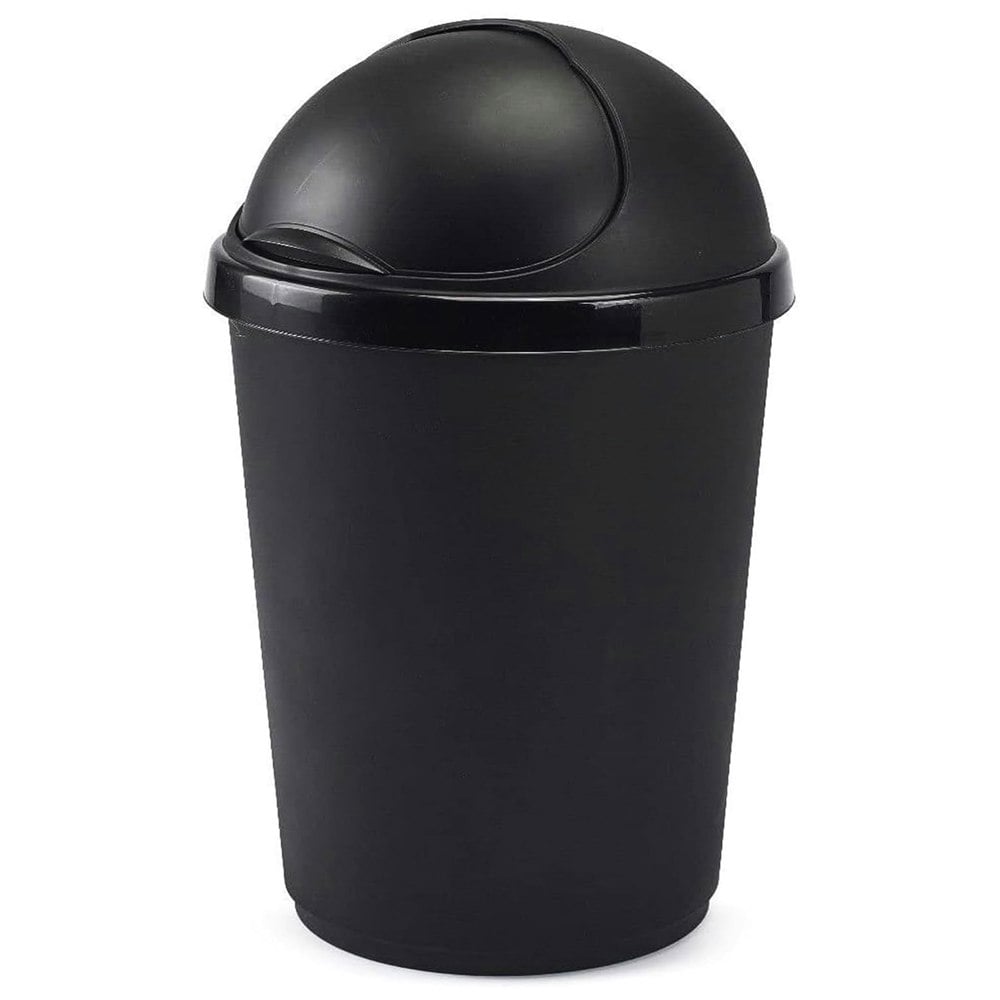 1 x 50L Black Kitchen Bullet Bin With Roll Open Lid For Home, Kitchen & Office