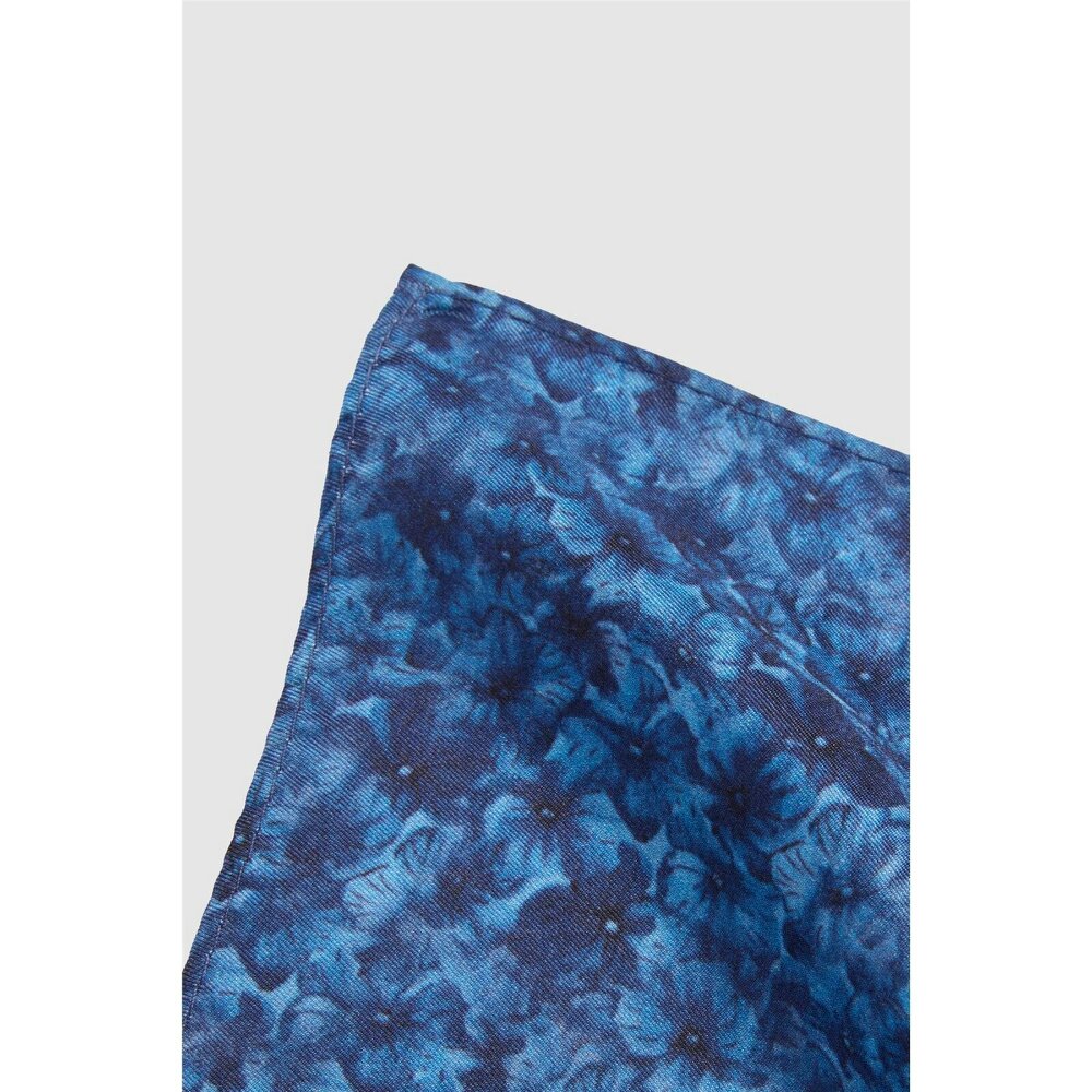 Alexandre Silver Alexandre Blue Floral Pocket Square