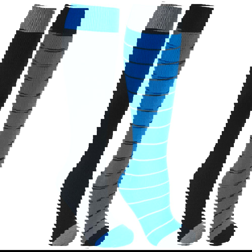 Trespass Mens Toppy Ski Tube Socks (2 Pairs) - Black/Ultramarine