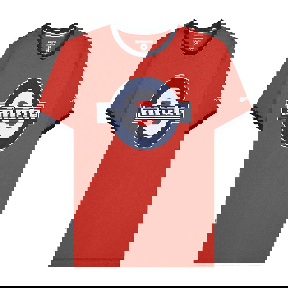 Lambretta Mens SS25 Ringer Logo T-Shirt - Red/Navy