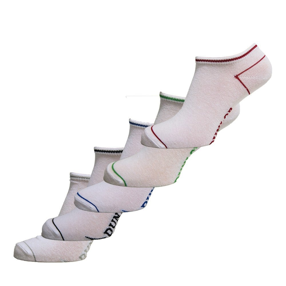 Dunlop Mens Tredgegar Trainer Socks (Pack of 5) - White