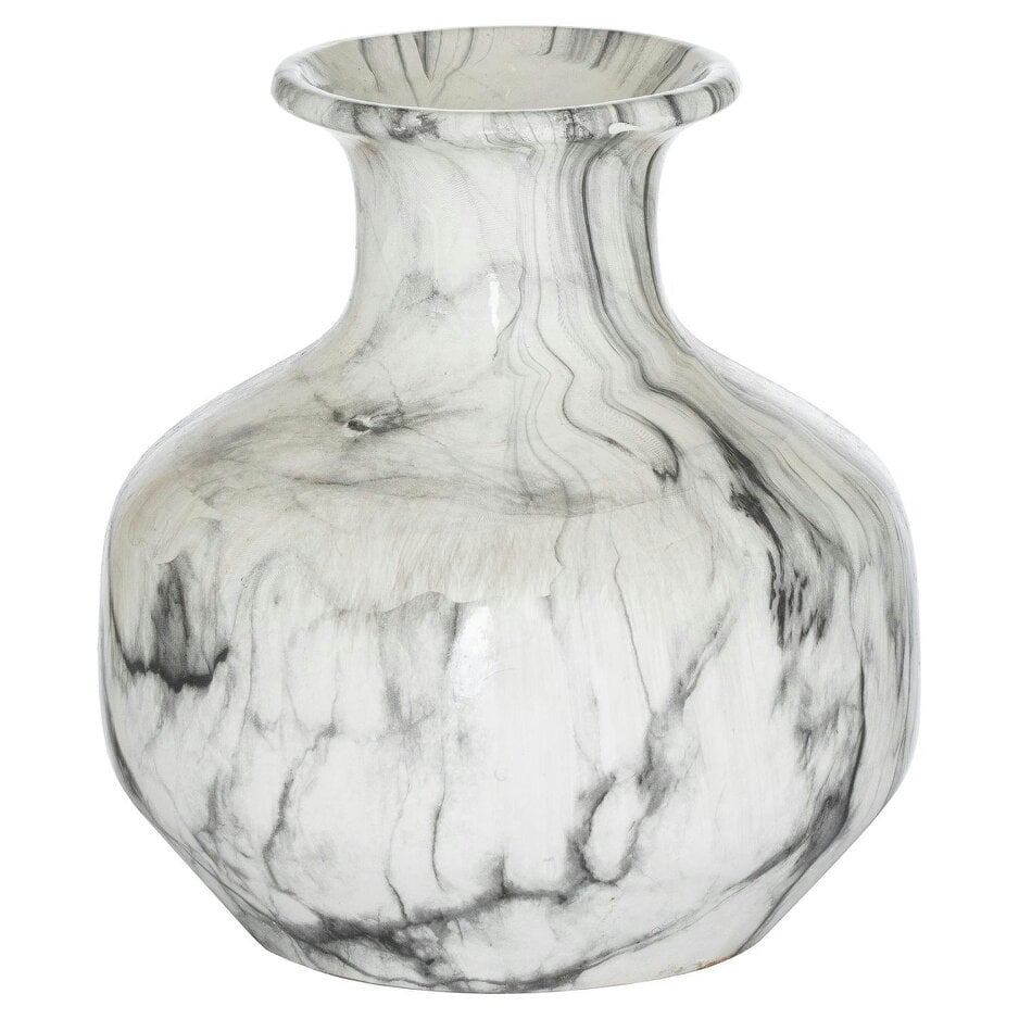 Wyld Haus Marble Glaze Squat Ceramic Vase