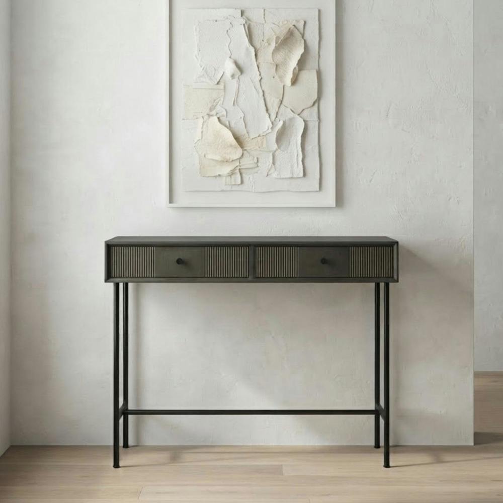 Garden Greatness Russell Ribbed Two-Drawer Console Table