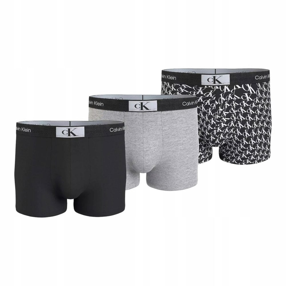 Calvin Klein Mens Boxer Shorts (Pack of 3) - Black/White/Grey