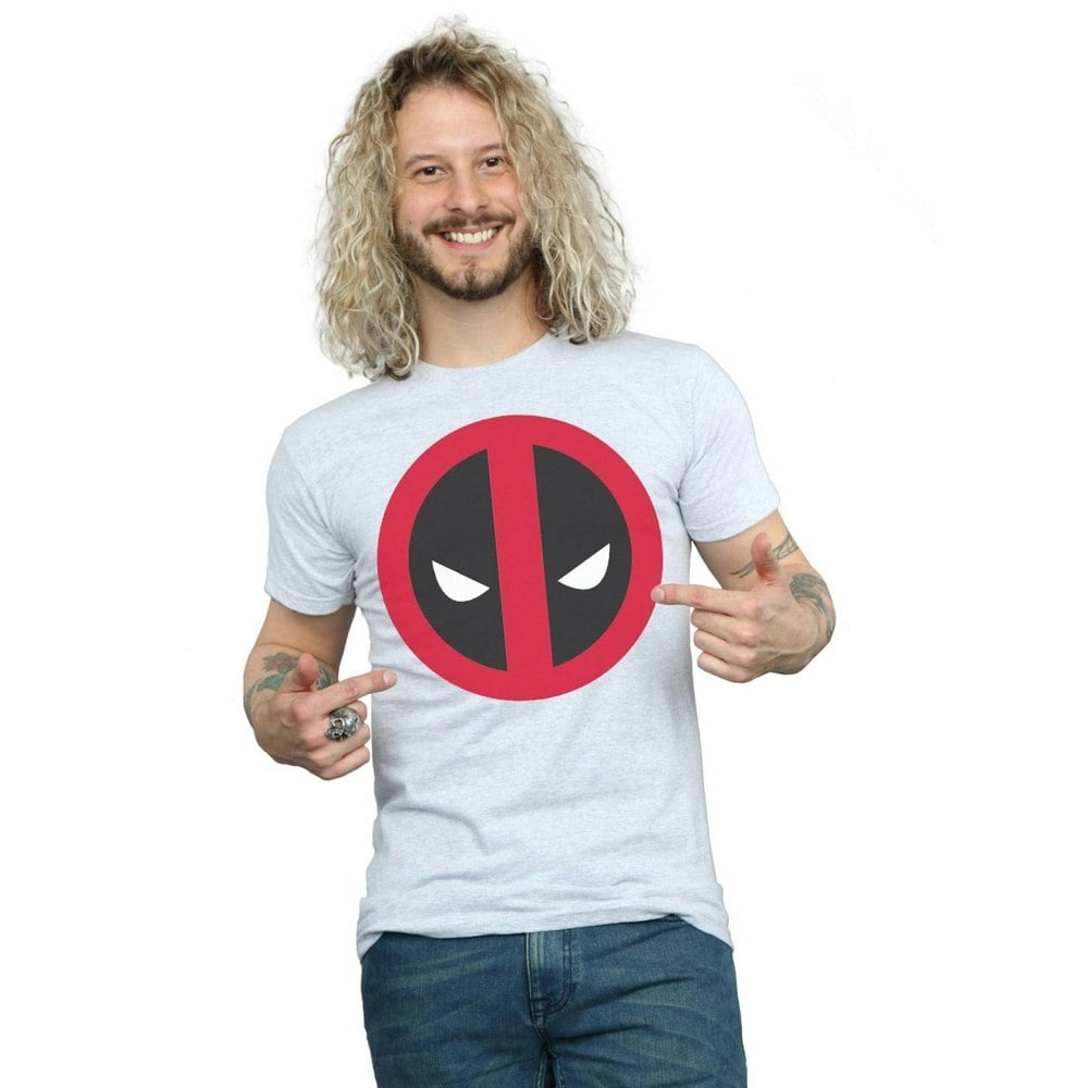 Marvel Mens Deadpool Large Clean Logo T-Shirt - Sports Grey