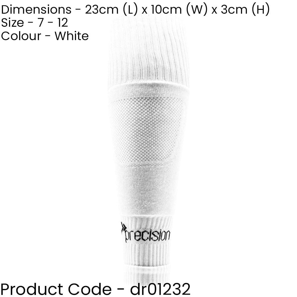 ADULT SIZE 7-12 Pro Footless Sleeve Football Socks - WHITE - Stretch Fit 