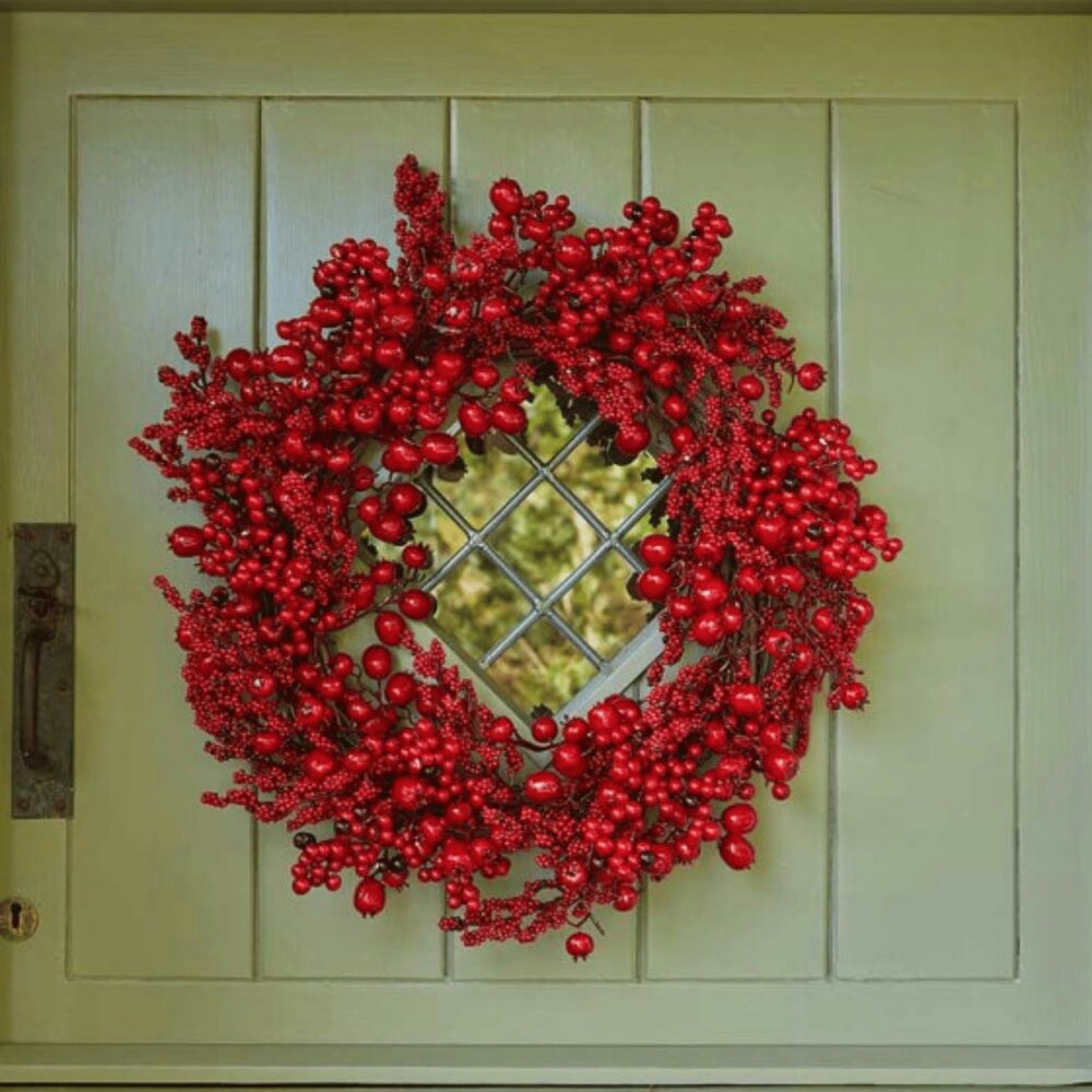 Samuel Alexander 60cm Hanging Red Berry Burst Christmas Wreath